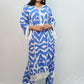 Bling Fabrics Cord Set for Women Stylish ZigZag Pattern Sky Blue And White Poly Rayon - Resham Lace 2- 02