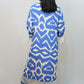 Bling Fabrics Cord Set for Women Stylish ZigZag Pattern Sky Blue And White Poly Rayon - Resham Lace 2- 02