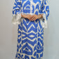Bling Fabrics Cord Set for Women Stylish ZigZag Pattern Sky Blue And White Poly Rayon - Resham Lace 2- 02
