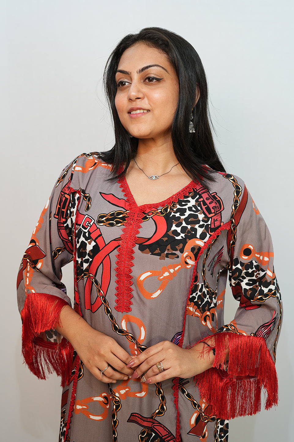 Bling Fabrics Cord Set for Women Stylish Multicolour Poly Rayon - Resham Lace 2- 01