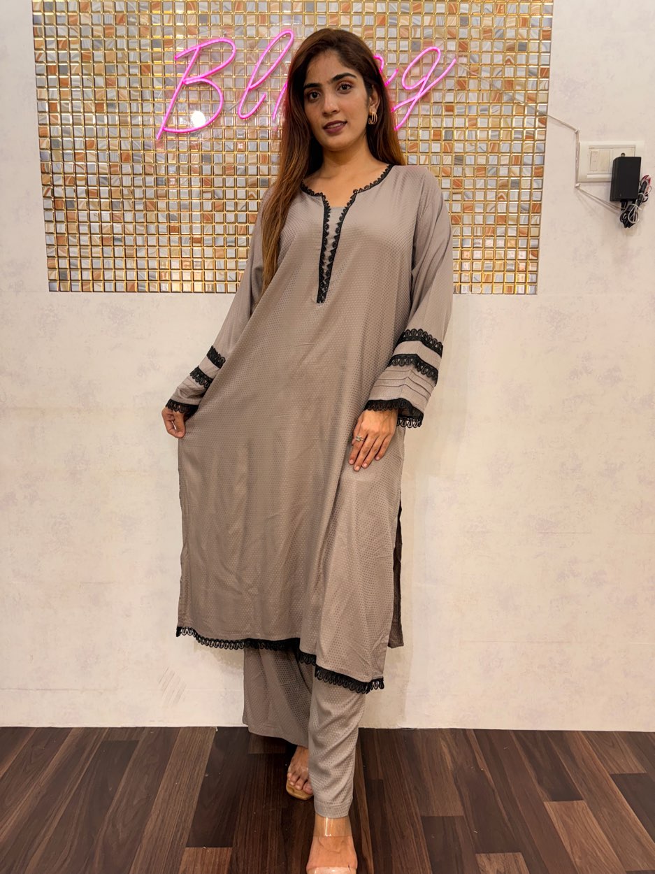 Stone Grey Noir Lace Set