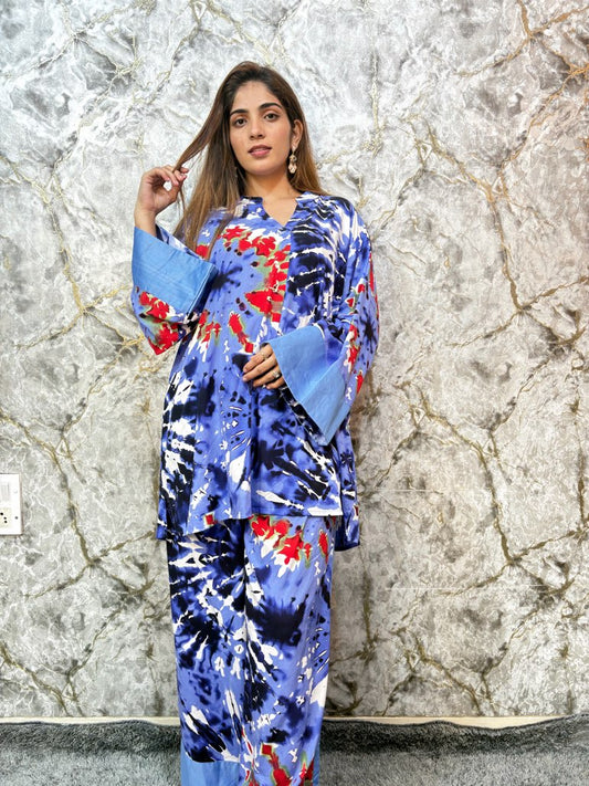 Black Cluff Azure Bloom Co-Ord Set