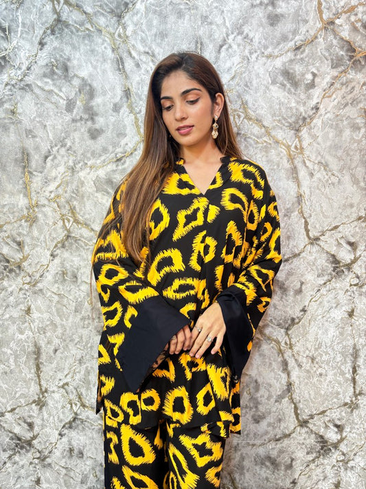Black Cluff Golden Panther Co-Ord Set
