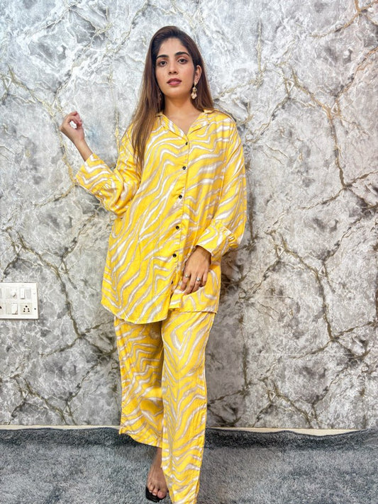 Brazzer Collar Sunlit Zebra Co-Ord Set*